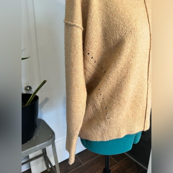 Topshop Tan Pointelle Speckled Pullover Sweater - 4 - Picture 2 of 11